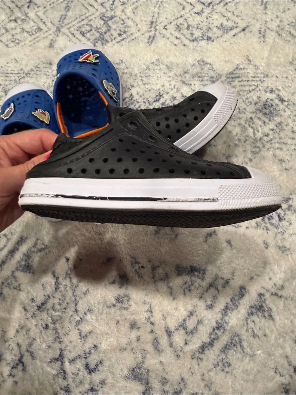 Skechers Foamies Slip-On Kids Shoes in Blue and Black
